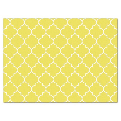 Yellow Latticework Quatrefoil Moroccan Trellis Tissue Paper