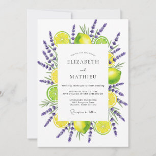Yellow Lavender Botanical Romance Wedding Invitation