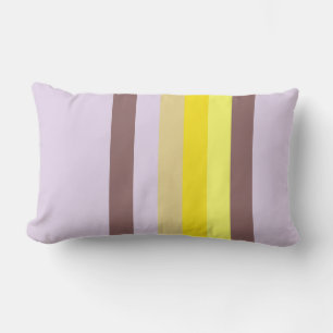 Yellow Lavender Brown Lumbar Pillow