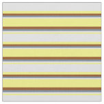 [ Thumbnail: Yellow, Lavender, Slate Gray & Brown Colored Fabric ]