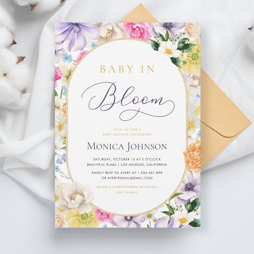 Yellow Lavender Summer Baby in Bloom Baby Shower Invitation
