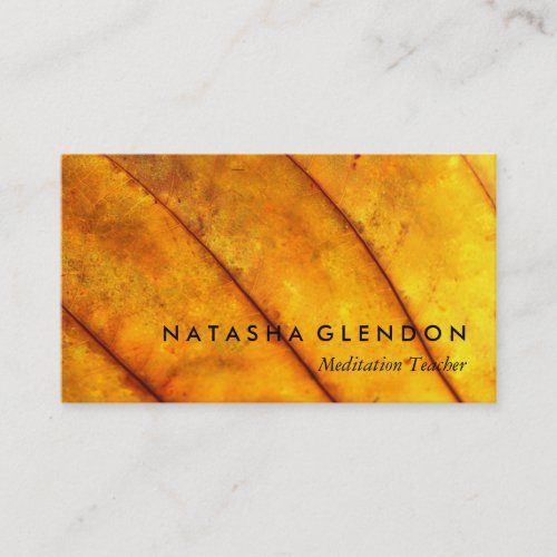 Yellow Leaf Zen Meditative Zen Business Card