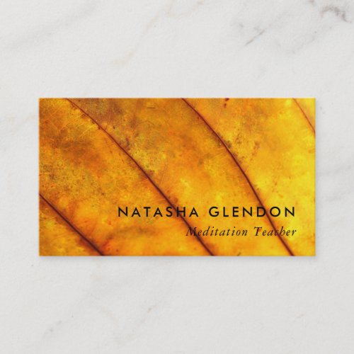 Yellow Leaf Zen Meditative Zen Business Card