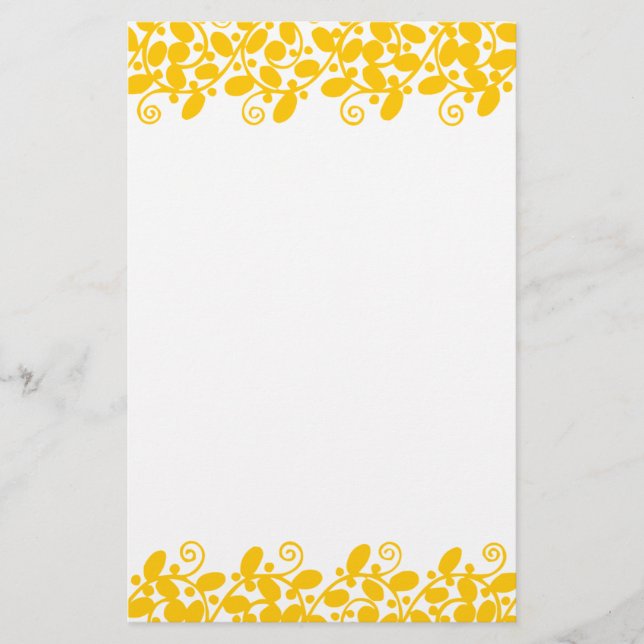 Yellow Leafy Stationery (Front)