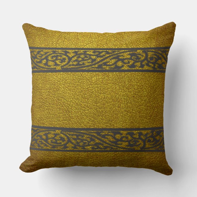 Yellow Leather Throw Pillow (Front)