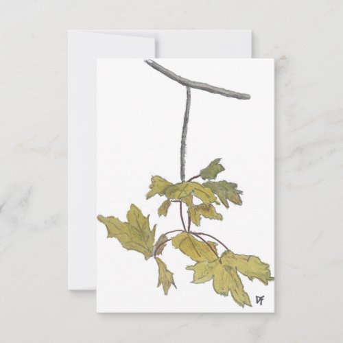 Yellow Leaves Flat Thank You Card