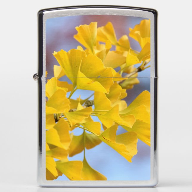 Yellow Leaves Ginkgo Tree Zippo Lighter (Front)