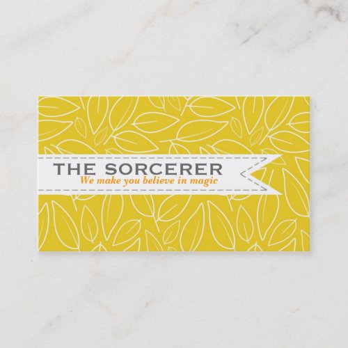 Yellow Leaves Pattern Elegant Business Card