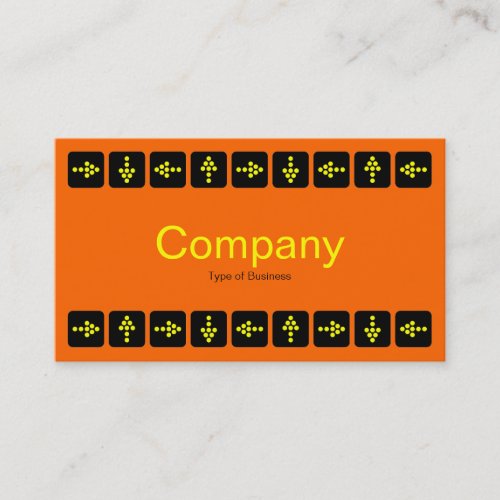 Yellow LED Style Arrows _ Orange and Gray Business Card