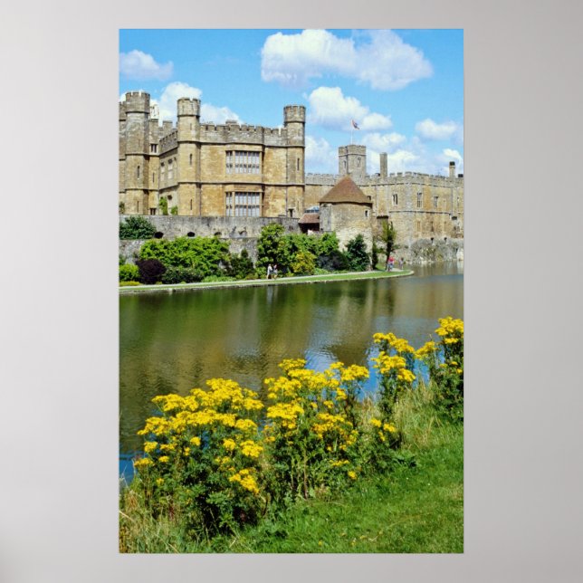 yellow Leeds Castle, Kent, England flowers Poster (Front)