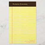 Yellow Legal Pad Dark Brown Binding Stationery