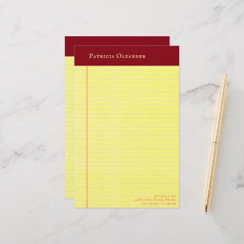 Yellow Legal Pad Ruddy Binding Stationery by TerryBain at Zazzle