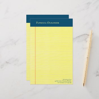Yellow Legal Pad Style Ocean Top Stationery by TerryBain at Zazzle