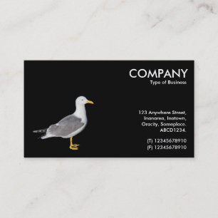 Yellow Legged Gull - Black Business Card