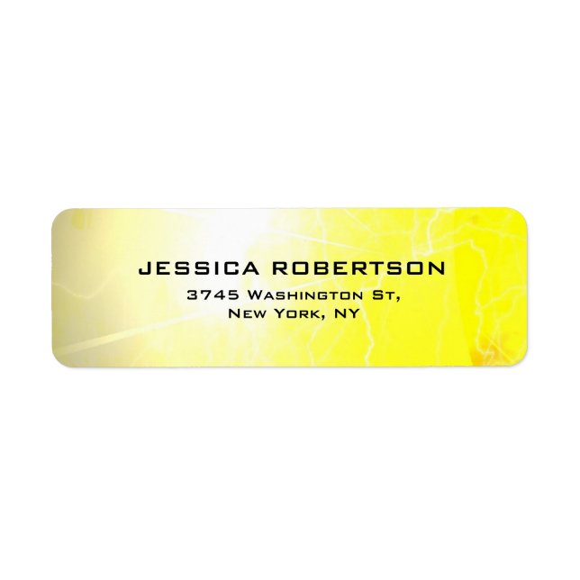 Yellow Legible Plain Elegant Modern Minimalist Label (Front)