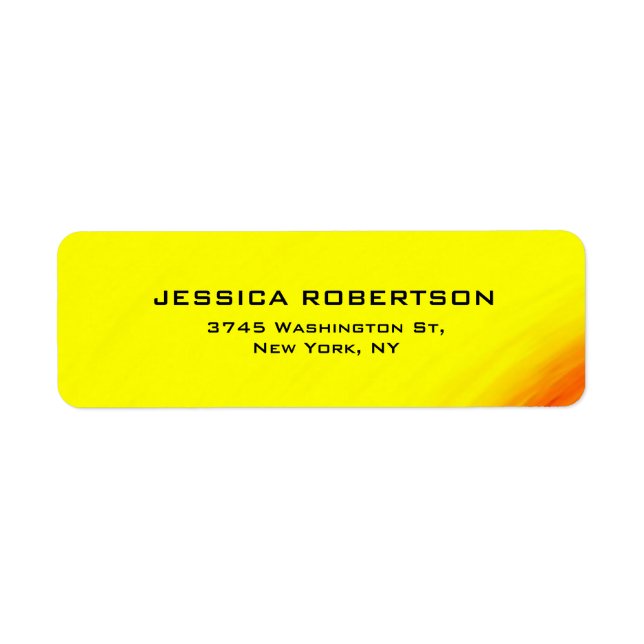 Yellow Legible Plain Elegant Modern Trendy Label (Front)