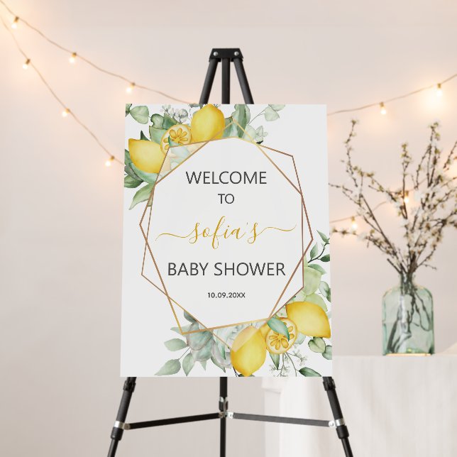 Yellow Lemon 1st Birthday Summer Party  Foam Board (In Situ (Stand))