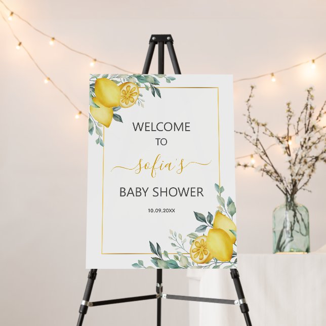 Yellow Lemon 1st Birthday Summer Party Foam Board (In Situ (Stand))