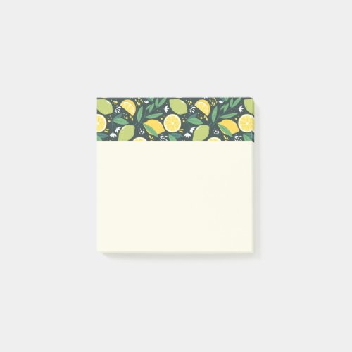 Yellow Lemon and Green Lime Fruit Food Pattern Post_it Notes