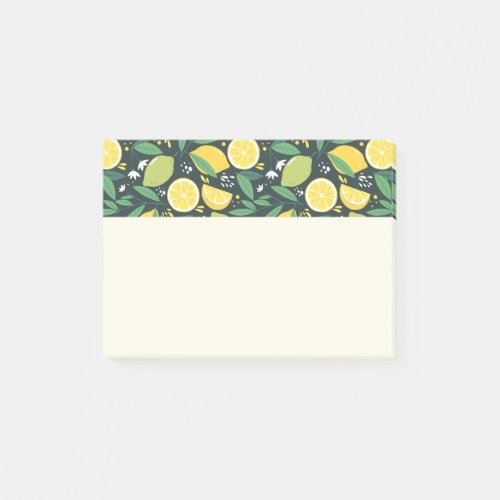 Yellow Lemon and Green Lime Fruit Food Pattern Post_it Notes