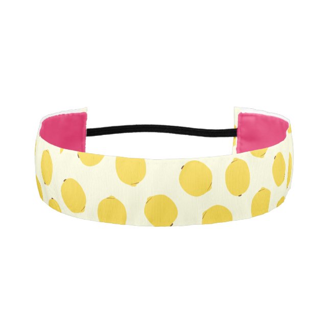 Yellow Lemon  Athletic Headband (Front)