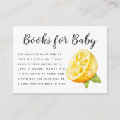 Yellow Lemon Baby Shower Book Request  Enclosure Card (Front)