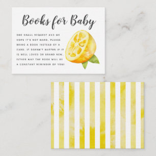 Yellow Lemon Baby Shower Book Request  Enclosure Card