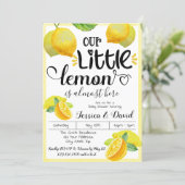 Yellow Lemon Baby Shower Summer Outdoor Spring Invitation (Standing Front)