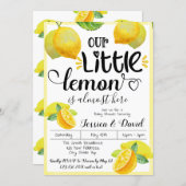 Yellow Lemon Baby Shower Summer Outdoor Spring Invitation (Front/Back)