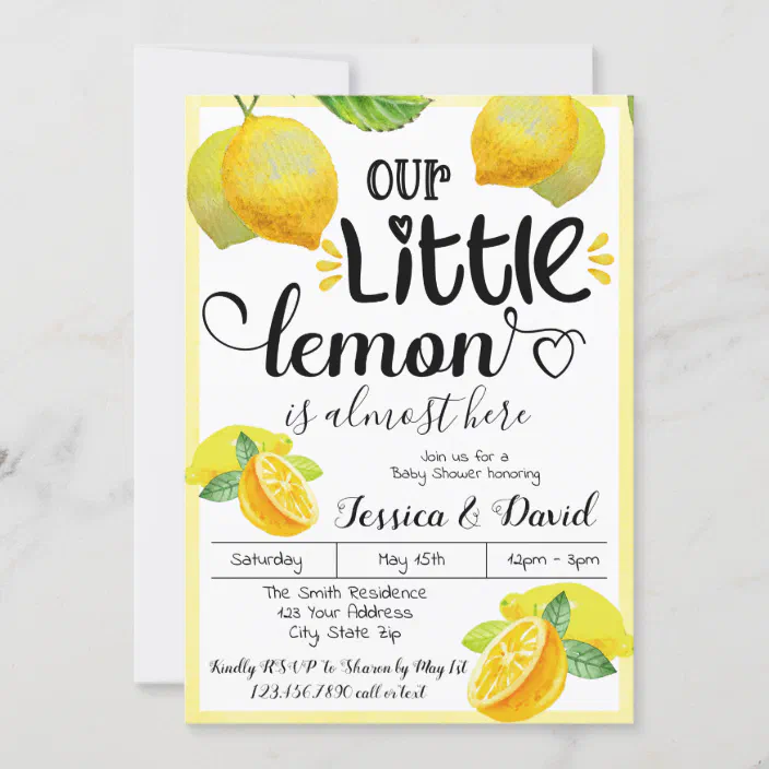 Lemon Baby Shower Invitation Summer Baby Shower Invites Spring Brunch for Baby Citrus Baby Shower Invitation Baby Brunch Invitation