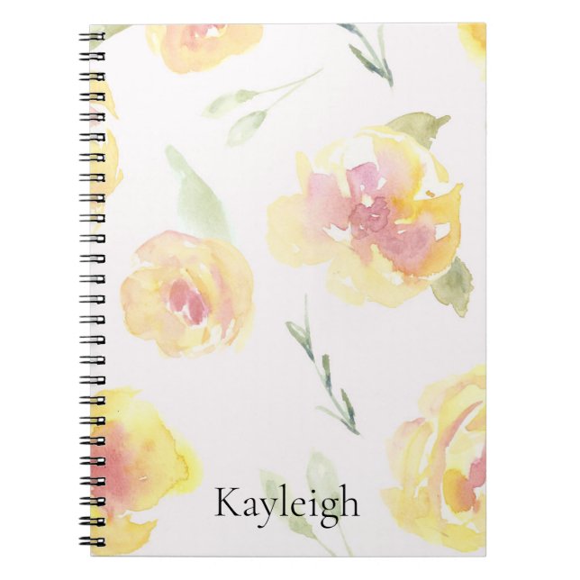 Yellow Lemon Balm Flowers Notebook (Front)