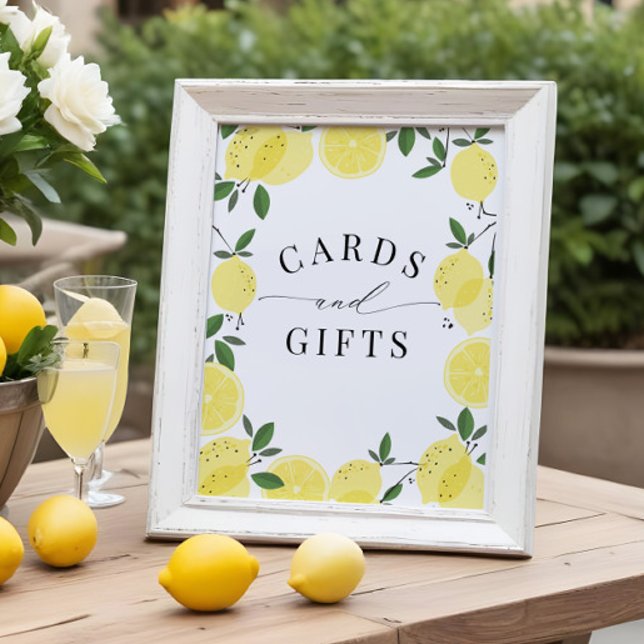 Yellow Lemon Bridal Shower Cards & Gifts Sign (Creator Uploaded)