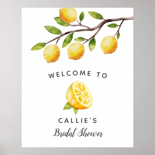 Yellow Lemon Bridal Shower Welcome Sign