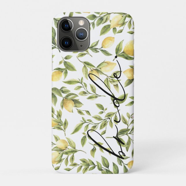 Yellow Lemon bride Mediterranean Bridal Shower Case-Mate iPhone Case (Back)