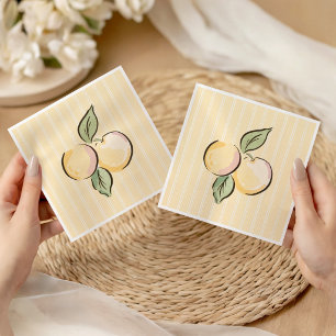 Yellow Lemon Citrus Baby Shower  Napkins
