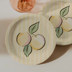 Yellow Lemon Citrus Baby Shower Paper Plates