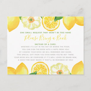 Yellow Lemon Citrus Bring Book Card Baby Shower