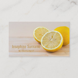 Yellow Lemon Citrus Food Photography Nutritionist Business Card