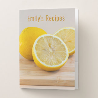 Yellow Lemon Citrus Food Photography Recipes Pocket Folder