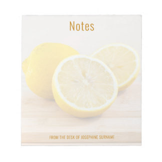 Yellow Lemon Citrus Food Photography Still Life Notepad