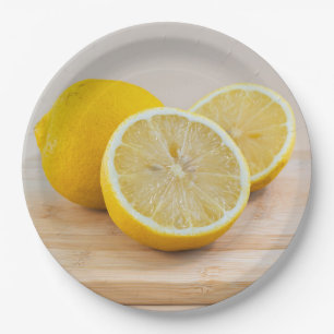 Yellow Lemon Citrus Food Photography Still Life Paper Plates