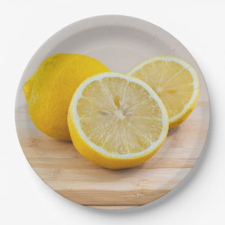Yellow Lemon Citrus Food Photography Still Life Paper Plates