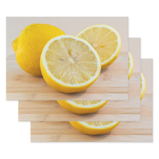Yellow Lemon Citrus Food Photography Still Life Wrapping Paper Sheets