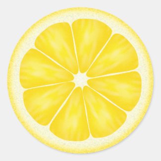 Yellow Lemon Citrus Fruit Classic Round Sticker