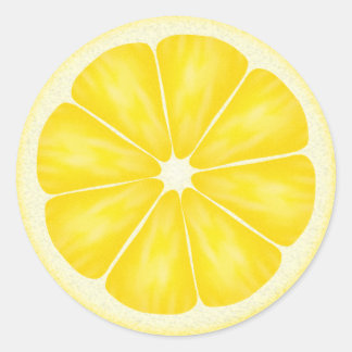 Yellow Lemon Citrus Fruit Classic Round Sticker