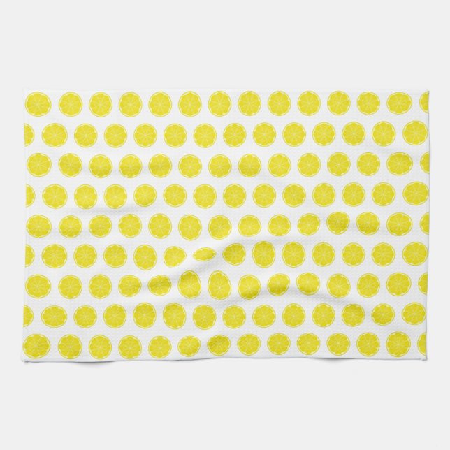 Yellow Lemon Citrus Fruit Design Kitchen Towel (Horizontal)