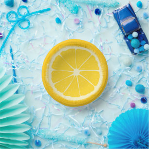 Yellow Lemon Citrus Fruit Slice Artistic Paper Bowls