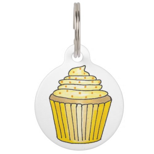 Yellow Lemon Cupcake Cake Personalized Pet Dog Tag