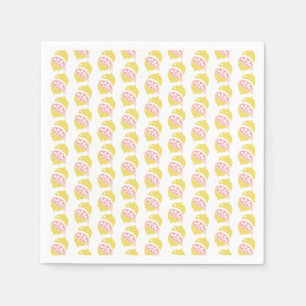 Yellow Lemon Dripping Fruit Pattern Napkins