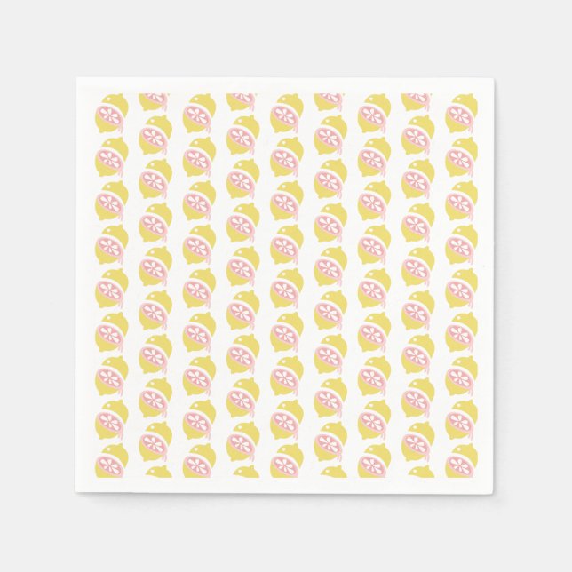 Yellow Lemon Dripping Fruit Pattern Napkins (Front)